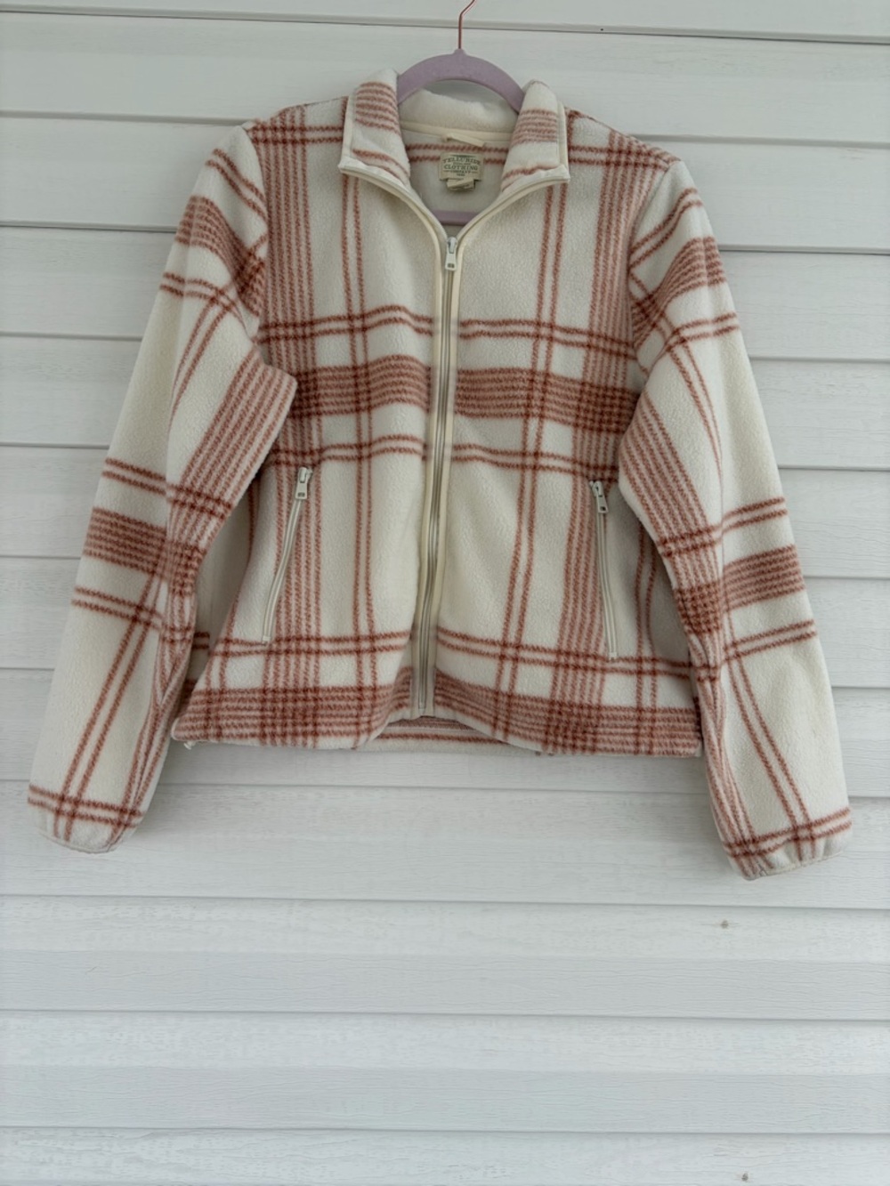 Plaid Pea Coat Cream Tan Classic Chic Fall Winter Coat Timeless Outerwear